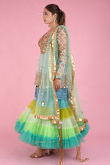 Ocean Blue Peplum LehengaDSC07740