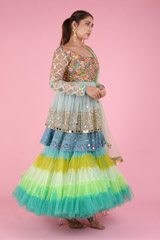 Ocean Blue Peplum LehengaDSC07741