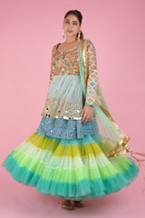 Ocean Blue Peplum LehengaDSC07743