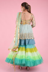 Ocean Blue Peplum LehengaDSC07744