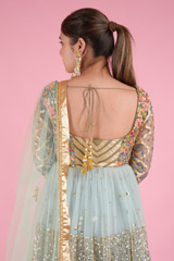 Ocean Blue Peplum LehengaDSC07746