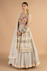 Cream Peplum Top LehengaDSC00217