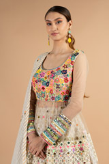 Cream Peplum Top LehengaDSC00218