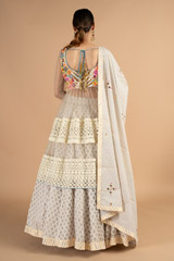 Cream Peplum Top LehengaDSC00224