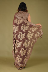 Brown Foil Print Saree SetDSC07851