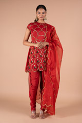 Red Scallop Suit SetDSC09312