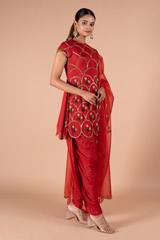 Red Scallop Suit SetDSC09321