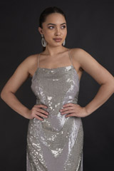 Grey Metallic Gown_DTR2641