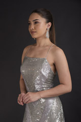 Grey Metallic Gown_DTR2644