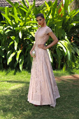Salmon Peach Embroidered LehengaIMG_0275