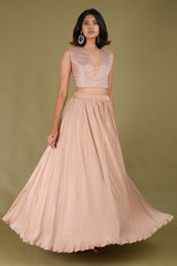 Blush Peach Hand Embellished Lehenga