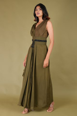 Olive Green Saree GownDSC07481