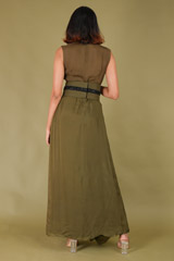 Olive Green Saree GownDSC07485