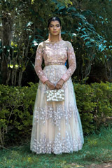 Salmon Thread Hand Embellished Gown4426_video