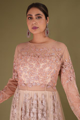 Salmon Thread Hand Embellished GownDSC08466