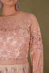 Salmon Thread Hand Embellished GownDSC08467