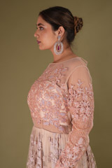 Salmon Thread Hand Embellished GownDSC08469