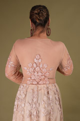 Salmon Thread Hand Embellished GownDSC08473