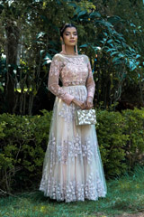 Salmon Thread Hand Embellished GownIMG_5798