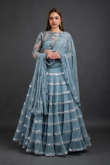 Blue Layered Lehenga1