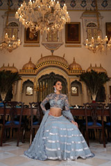 Blue Layered LehengaDSC03539