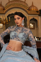 Blue Layered LehengaDSC03544