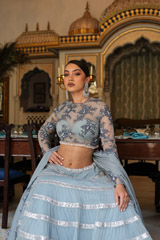 Blue Layered LehengaDSC03547