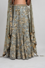 Teal Blue Roses Lehenga_DSC8029