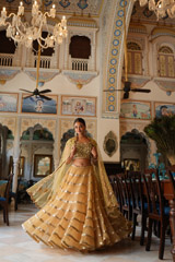 Golden Sequin Tiered LehengaDSC03586