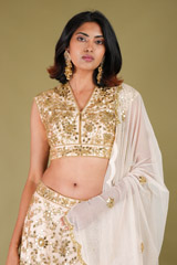 Blush pink mirror work LehengaDSC07558
