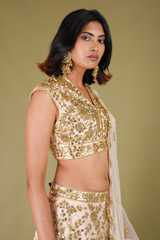Blush pink mirror work LehengaDSC07561