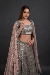 Blush Pink Mirror Work Lehenga