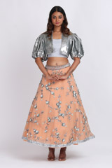 Peach Embroidered Top Bottom Set4435_video