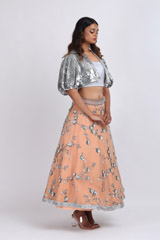 Peach Embroidered Top Bottom SetIMG_9108