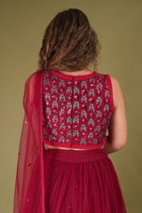 Crimson Tulle LehengaDSC07989