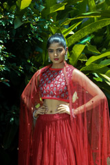 Crimson Tulle LehengaIMG_7370