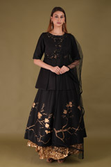 Box Pleated Kedia Lehenga