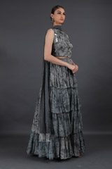 Grey Printed Tier Lehenga SetIMG_8417