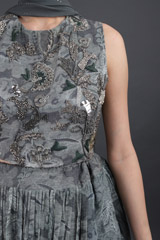 Grey Printed Tier Lehenga SetIMG_8428