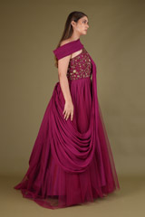 Dabka Embroidered Flared GownDSC03105