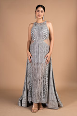 Grey Embellished Gown