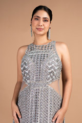 Grey Embellished GownDSC09755