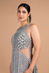 Grey Embellished GownDSC09757