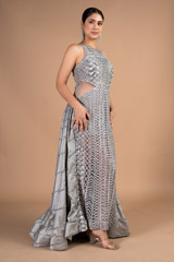 Grey Embellished GownDSC09760