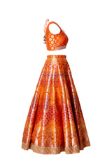 Banarasi Lehenga Set With Mirror Work3