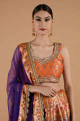 Banarasi Lehenga Set With Mirror Work_DTR4352