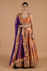 Banarasi Lehenga Set With Mirror Work_DTR4353