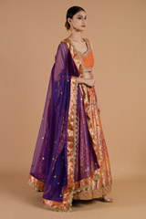Banarasi Lehenga Set With Mirror Work_DTR4354