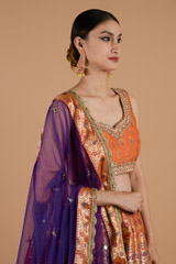 Banarasi Lehenga Set With Mirror Work_DTR4355