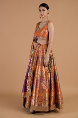 Banarasi Lehenga Set With Mirror Work_DTR4357